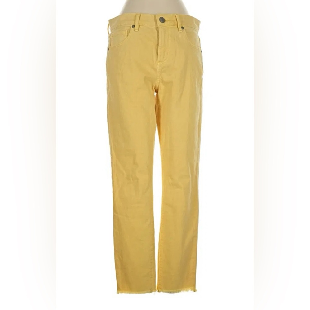 LOFT Frayed Bottom Jeans in Sunny Yellow